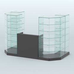 Торговый стеклянный павильон Абсолют №8 (открытый) (3 кв.м), Черный