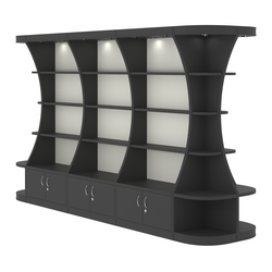 Островной высокий стеллаж ГАРАНТ №4, Черный и Белый