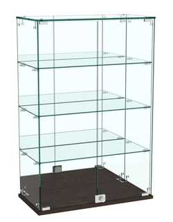 Витрина Истра настольная №26 (задняя стенка - зеркало), Дуб Венге