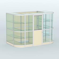 Павильон из профиля пристенный №8г (4,05 кв. м), Крем Вайс