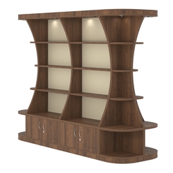 Островной высокий стеллаж ГАРАНТ №3, Орех + Крем Вайс