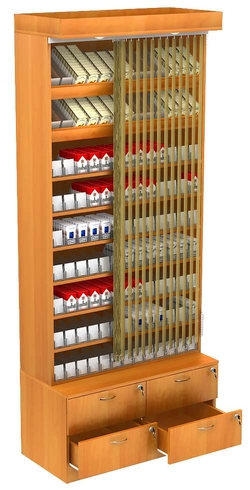 Стеллаж для сигарет с акриловыми диспенсерами T-19, Дуб Сонома