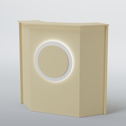 Ресепшен угловой КРУГ №2, Крем Вайс