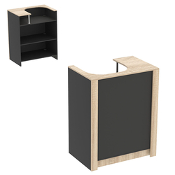 Прилавок из ДСП Модерн №1 под кассу отдельностоящий, Черный + Дуб Сонома