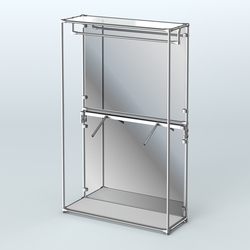 Торговая система ХРОМ (задняя стенка - зеркало) 1200 мм с поручнями №2, Серый