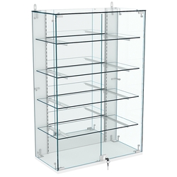 Витрина настенная НЕО №2-3 с зеркалом и четырьмя полками, Белый