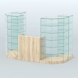 Торговый стеклянный павильон Абсолют №8а (закрытый) (3 кв.м), Дуб сонома
