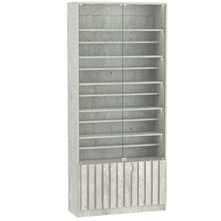 Витрина серии "Смок" №1-ДП-900 (с доп. полками), Метрополитан Грей