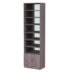 Стеллаж из ДСП с 6-ю полками 350x600 мм серии LEVEL-6 №6-2 (З/C - ЗЕРКАЛО), Ясень Анкор темный