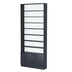 Стеллаж из ДСП с 7-ю полками 200x900 мм серии LEVEL-7 №10-1 (З/C - СТЕКЛО), Антрацит