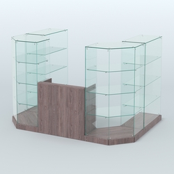 Торговый стеклянный павильон Абсолют №1 (открытый) (4.13 кв.м), Ясень Анкор темный