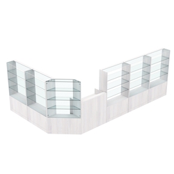 Торговый угловой островок ГРАЦИЯ №9 (открытый) (10.27 кв.м), Ясень Анкор светлый