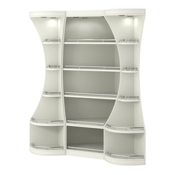 Угловой высокий стеллаж ГАРАНТ №1-О с ограничителями, Белый