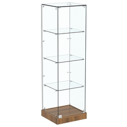 Стеклянная витрина Хит продаж №1 (закрытая, задняя стенка - стекло), Орех