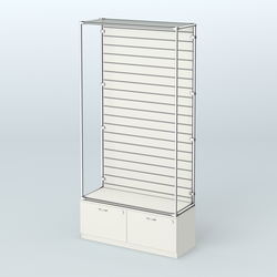 Торговая система ХРОМ (задняя стенка - Экономпанель) №6 с тумбой Т-15, Белый