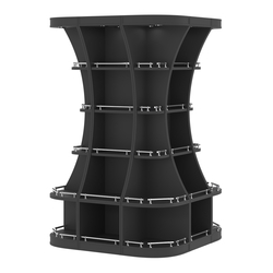 Островной высокий стеллаж ГАРАНТ №7-О с ограничителями, Черный