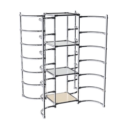 Хромированное вешало ДУГА №3-4 с зеркальными полками 4 мм, Крем Вайс