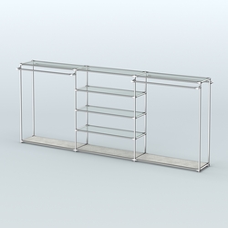 Островная торговая система ХРОМ 3600 мм с поручнями №8, Метрополитан Грей