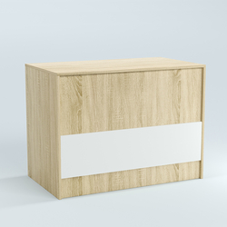 Стол-ресепшен серии ПРАЙМ №1Б, Дуб Сонома + Белый