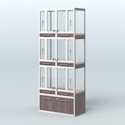 Витрина средняя для продажи птиц в зоомагазин серии ЖАКО-03, Ясень Анкор темный