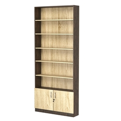 Стеллаж из ДСП с 5-ю полками 200x900 мм серии LEVEL-5 №10 (З/C - ДВП), Дуб Венге + Дуб Сонома