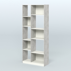 Стеллаж из ДСП серии ЛОФТ №9-1 (зеркальное отражение - Z), Метрополитан Грей + Белый