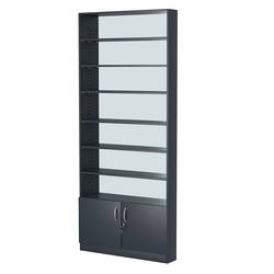 Стеллаж из ДСП с 6-ю полками 150x900 мм серии LEVEL-6 №9-2 (З/C - ЗЕРКАЛО), Антрацит