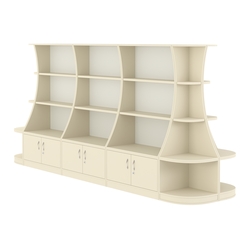 Островной низкий стеллаж ГАРАНТ №4, Крем Вайс + Белый