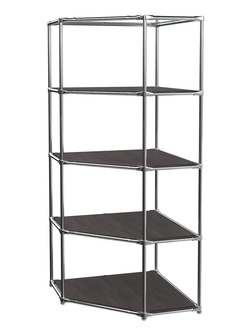 Угловой стеллаж Хром №3 с полками ДСП 16 мм, Грейвуд