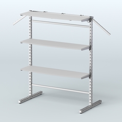 Система ЭЛЕГАНТ островная четырёх-сторонняя с полками ДСП №15г, Серый