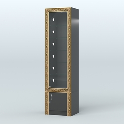 Витрина высокая с декором №ВБА-502С, Черный