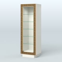 Низкая прямоугольная витрина с декором НБА-501, Белый