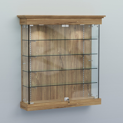 Витрина для музеев "Коллекция" настенная №2-4-РЕГ, Дуб Канзас коричневый