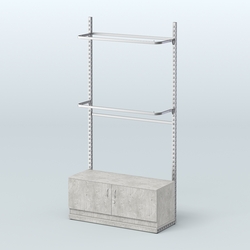 Система ЭЛЕГАНТ №2 без ДСП с тумбой T21 (1200 мм), Метрополитан Грей