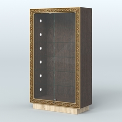 Низкая витрина с декором и замком НБА-505С, Дуб Венге + Дуб Сонома