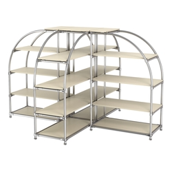 Комбинация стендов TD-06 №3-4 (с полками ДСП 16мм), Крем Вайс