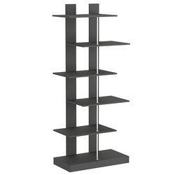 Стеллаж серии КУБ с четырьмя широкими полками №5, Черный