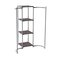 Хромированное вешало ВОЛНА №2-3 с полками ДСП 16мм, Ясень Анкор темный - U31105