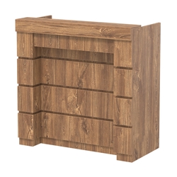 Торговый кассовый прилавок выкатной с утопленным фасадом №УФК-1-1, Дуб Канзас коричневый