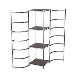 Хромированное вешало ДУГА №1-3 с полками ДСП 16 мм, Дуб Венге