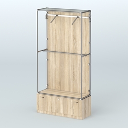 Торговая система ХРОМ (задняя стенка - ДСП) 1200 мм №4-1 с тумбой Т-11 и поручнями, Дуб Сонома