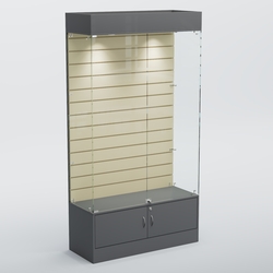 Витрина СЕТЬ №1 с экономпанелью, Темно-серый + Крем Вайс