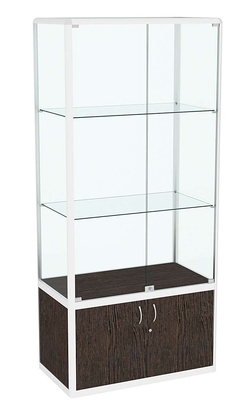 Витрина из профиля №2 (метровая) (задняя стенка - стекло), Дуб Венге