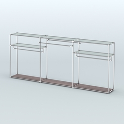 Островная торговая система ХРОМ 3600 мм с поручнями №5, Ясень Анкор темный