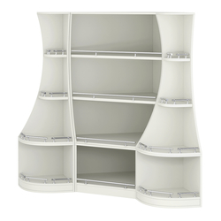 Угловой низкий стеллаж ГАРАНТ №1-О с ограничителями, Белый