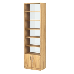 Стеллаж из ДСП с 5-ю полками 350x600 мм серии LEVEL-5 №6-1 (З/C - СТЕКЛО), Дуб Золотистый