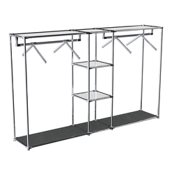 Хромированный стенд-вешало TD-51 №1-4 Хром с полками Зеркало 4мм, Антрацит