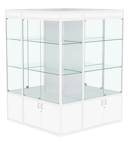 Витрина из профиля островная №1, Белый