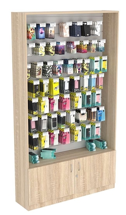 Витрина узкая СЭСП с экономпанелью №1-1-300 (открытая), Дуб сонома