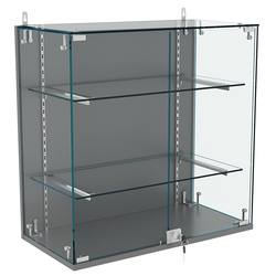 Витрина настенная НЕО №1-1 с двумя полками, Темно-Серый